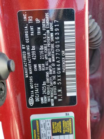 Photo 10 from auction – 2013 KIA OPTIMA LX with VIN 5XXGM4A77DG163917