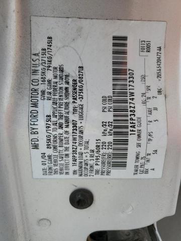 Photo 10 from auction – 2004 FORD FOCUS ZTS with VIN 1FAFP38Z74W173307