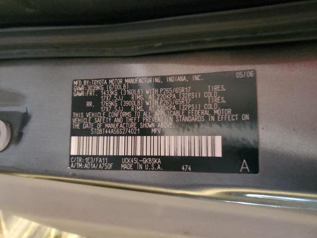 Photo 10 from auction – 2006 TOYOTA SEQUOIA SR with VIN 5TDBT44A56S274021