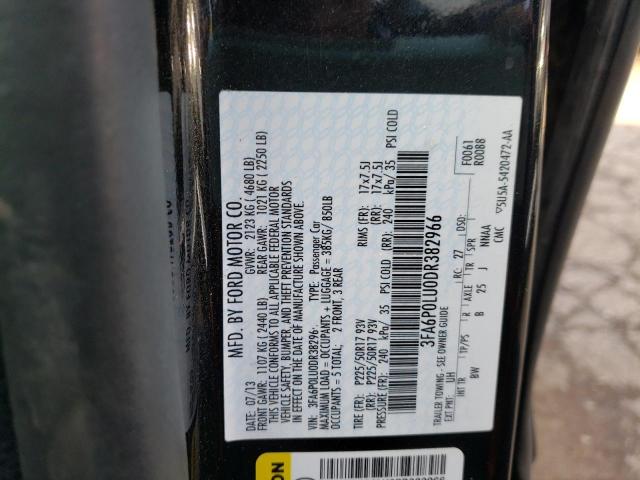 Photo 10 from auction – 2013 FORD FUSION SE with VIN 3FA6P0LU0DR382966