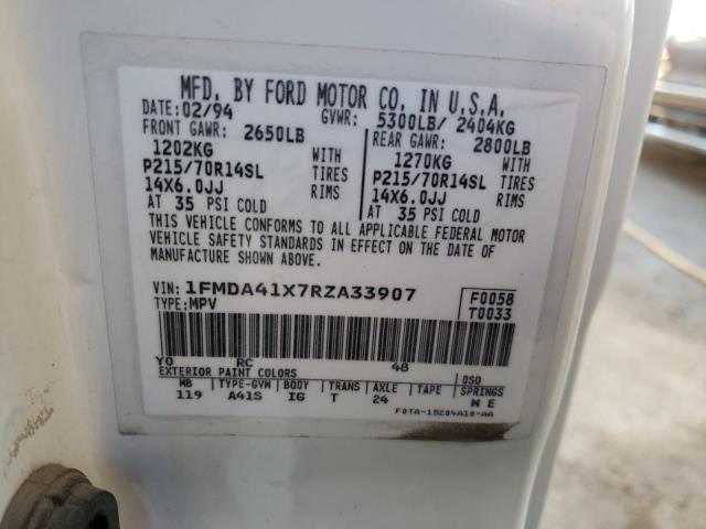 Photo 10 from auction – 1994 FORD AEROSTAR with VIN 1FMDA41X7RZA33907