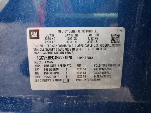 Photo 10 from auction – 2017 CHEVROLET SILVERADO with VIN 1GCVKREC4HZ221678