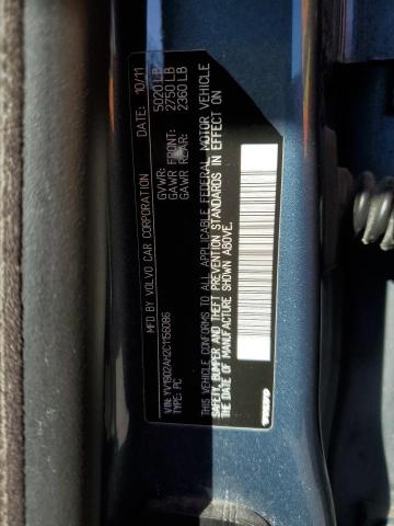 Photo 10 from auction – 2012 VOLVO S80 T6 with VIN YV1902AH2C1156086