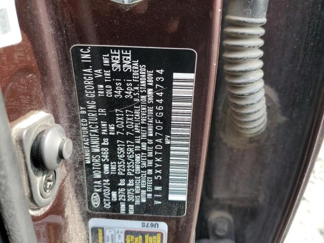 Photo 10 from auction – 2015 KIA SORENTO LX with VIN 5XYKTDA70FG644734