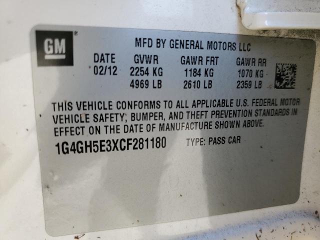 Photo 10 from auction – 2012 BUICK LACROSSE P with VIN 1G4GH5E3XCF281180