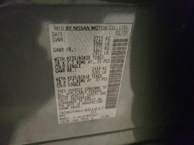 Photo 10 from auction – 2020 NISSAN PATHFINDER with VIN 5N1DR2CN6LC601017