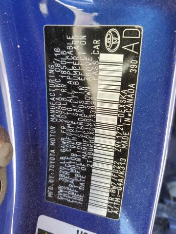 Photo 10 from auction – 2016 TOYOTA COROLLA L with VIN 2T1BURHEXGC733092