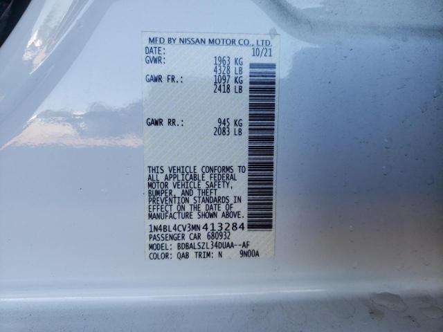 Photo 10 from auction – 2021 NISSAN ALTIMA SR with VIN 1N4BL4CV3MN413284