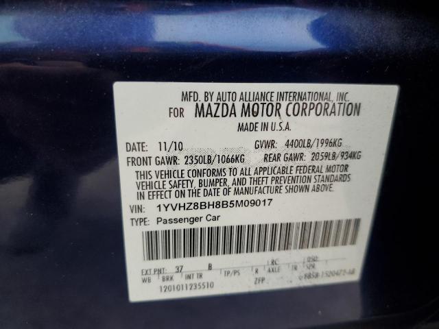 Photo 10 from auction – 2011 MAZDA 6 I with VIN 1YVHZ8BH8B5M09017