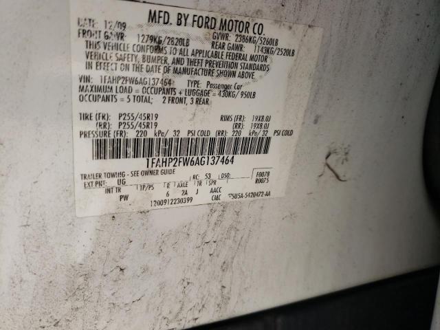 Photo 10 from auction – 2010 FORD TAURUS LIM with VIN 1FAHP2FW6AG137464