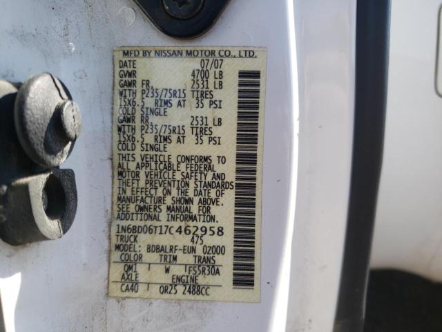 Photo 10 from auction – 2007 NISSAN FRONTIER K with VIN 1N6BD06T17C462958