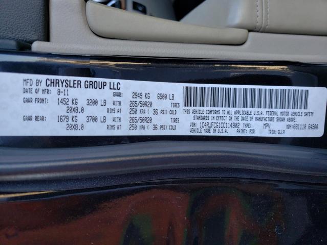 Photo 10 from auction – 2012 JEEP GRAND CHER with VIN 1C4RJFCG1CC114902