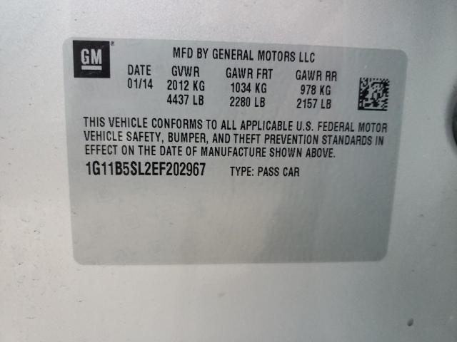 Photo 10 from auction – 2014 CHEVROLET MALIBU LS with VIN 1G11B5SL2EF202967