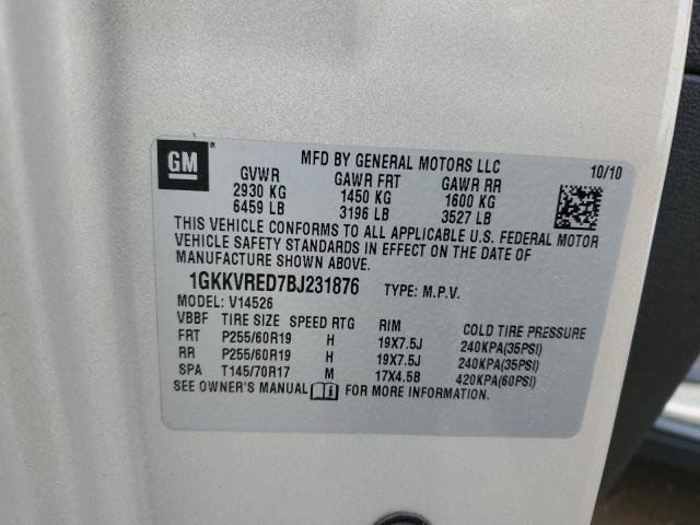 Photo 10 from auction – 2011 GMC ACADIA SLT with VIN 1GKKVRED7BJ231876