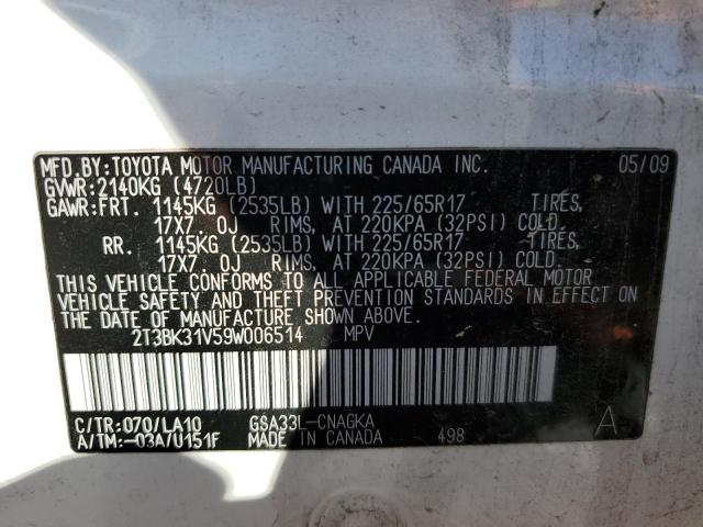 Photo 10 from auction – 2009 TOYOTA RAV4 LIMIT with VIN 2T3BK31V59W006514