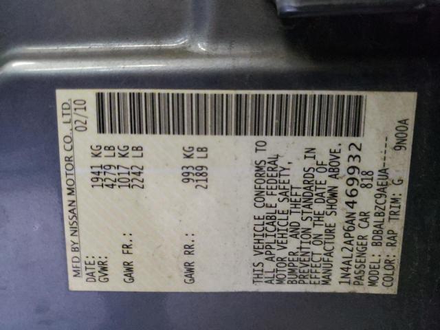 Photo 10 from auction – 2010 NISSAN ALTIMA BAS with VIN 1N4AL2AP6AN469932