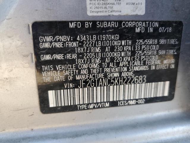 Photo 10 from auction – 2019 SUBARU CROSSTREK with VIN JF2GTANC5KH222683