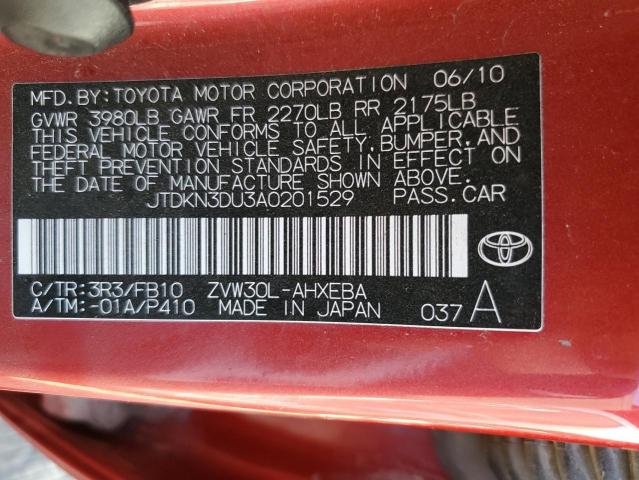 Photo 10 from auction – 2010 TOYOTA PRIUS with VIN JTDKN3DU3A0201529