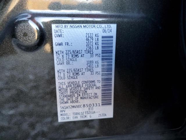 Photo 10 from auction – 2014 NISSAN ROGUE S with VIN 5N1AT2MVXEC850331