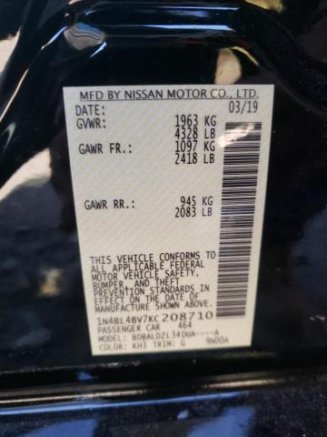 Photo 10 from auction – 2019 NISSAN ALTIMA S with VIN 1N4BL4BV7KC208710