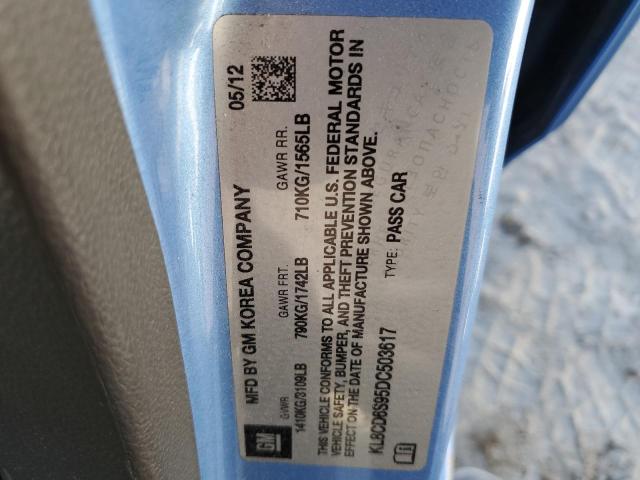 Photo 10 from auction – 2013 CHEVROLET SPARK 1LT with VIN KL8CD6S95DC503617