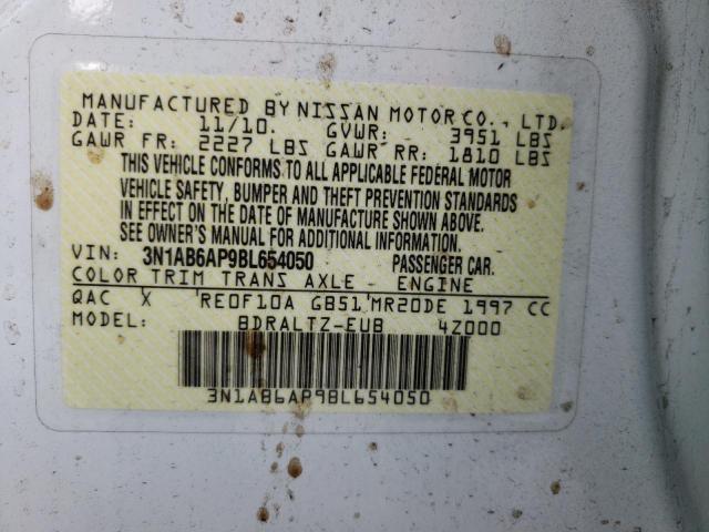 Photo 10 from auction – 2011 NISSAN SENTRA 2.0 with VIN 3N1AB6AP9BL654050