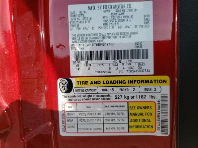 Photo 10 from auction – 2014 FORD F150 SUPER with VIN 1FTFW1ET5EFB17160