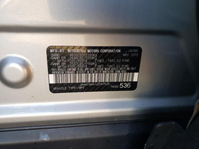 Photo 10 from auction – 2018 MITSUBISHI ECLIPSE CR with VIN JA4AT4AA7JZ067535