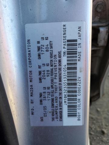 Photo 10 from auction – 2005 MAZDA 3 S with VIN JM1BK323351331054
