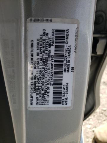 Photo 10 from auction – 2003 TOYOTA COROLLA MA with VIN 2T1KR32E83C017163