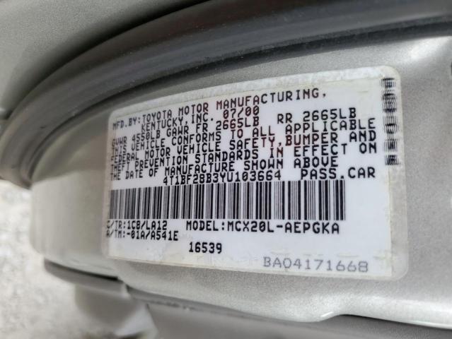Photo 10 from auction – 2000 TOYOTA AVALON XL with VIN 4T1BF28B3YU103664