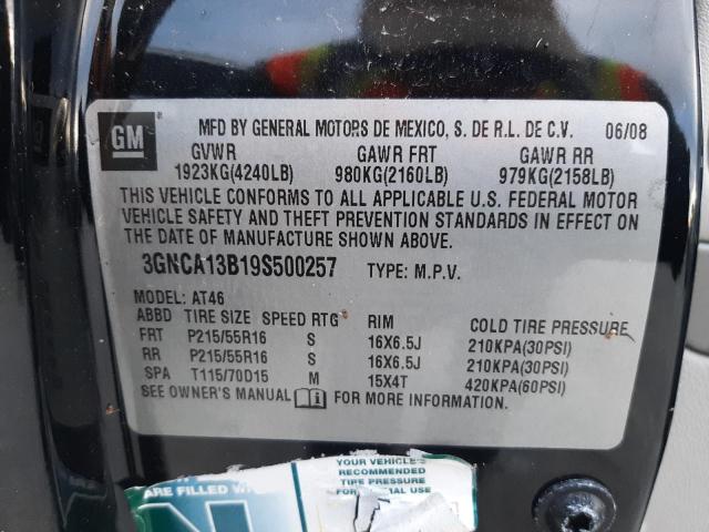 Photo 10 from auction – 2009 CHEVROLET HHR LS with VIN 3GNCA13B19S500257