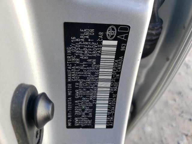 Photo 10 from auction – 2016 TOYOTA COROLLA L with VIN 2T1BURHE3GC616616