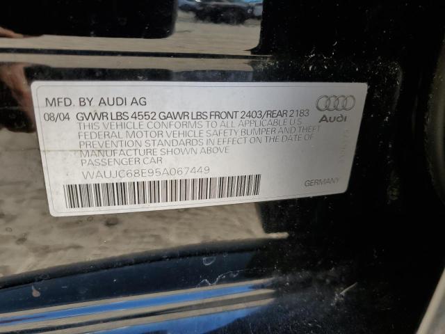 Photo 10 from auction – 2005 AUDI A4 1.8T with VIN WAUJC68E95A067449
