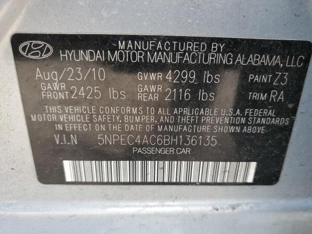 Photo 10 from auction – 2011 HYUNDAI SONATA SE with VIN 5NPEC4AC6BH136135