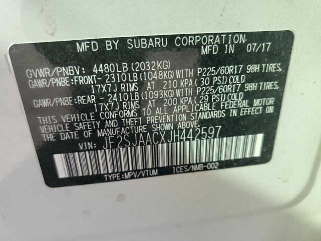 Photo 10 from auction – 2018 SUBARU FORESTER 2 with VIN JF2SJAACXJH442597