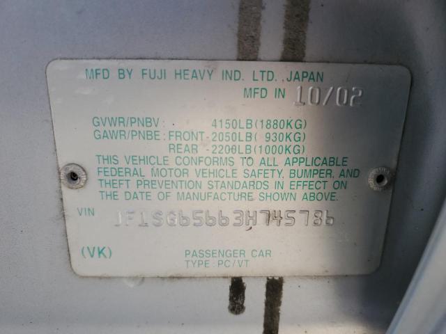 Photo 10 from auction – 2003 SUBARU FORESTER 2 with VIN JF1SG65663H745786