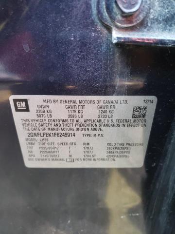 Photo 10 from auction – 2015 CHEVROLET EQUINOX LT with VIN 2GNFLFEK1F6245914