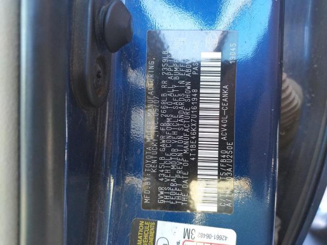Photo 10 from auction – 2007 TOYOTA CAMRY CE with VIN 4T1BE46KX7U161948