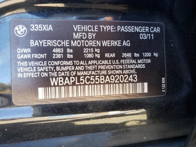 Photo 10 from auction – 2011 BMW 335 XI with VIN WBAPL5C55BA920243