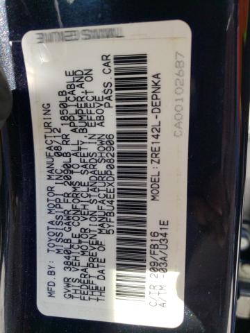 Photo 10 from auction – 2013 TOYOTA COROLLA BA with VIN 5YFBU4EEXDP082906