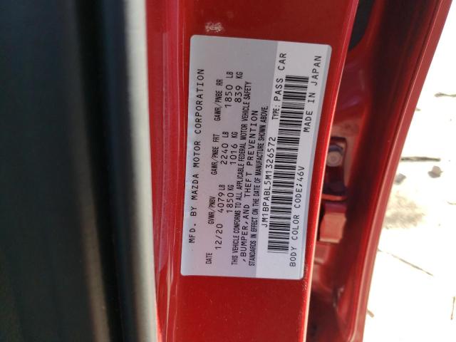 Photo 10 from auction – 2021 MAZDA 3 SELECT with VIN JM1BPABL5M1326572