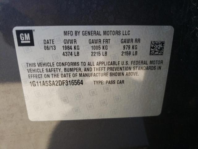 Photo 10 from auction – 2013 CHEVROLET MALIBU LS with VIN 1G11A5SA2DF316564