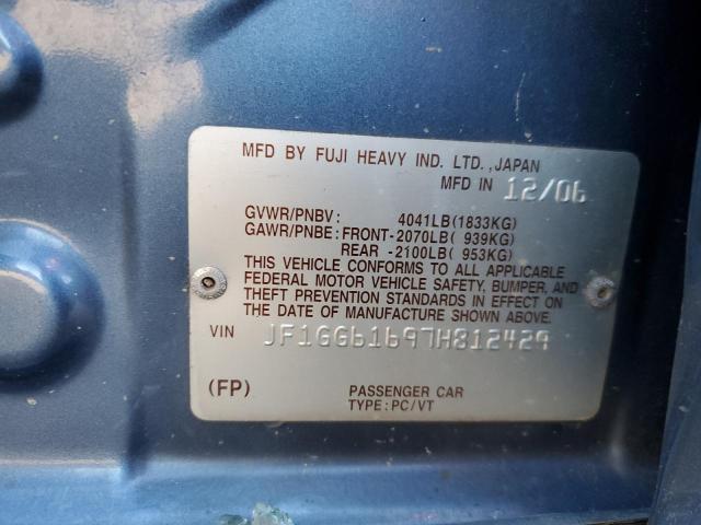 Photo 10 from auction – 2007 SUBARU IMPREZA 2. with VIN JF1GG61697H812429