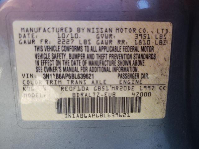 Photo 10 from auction – 2011 NISSAN SENTRA 2.0 with VIN 3N1AB6AP6BL639621