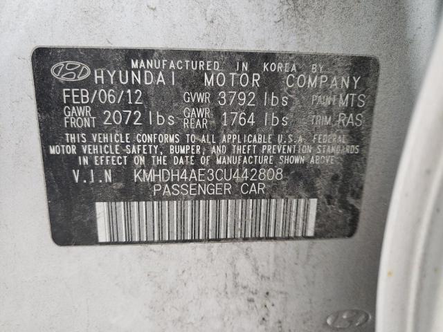 Photo 10 from auction – 2012 HYUNDAI ELANTRA GL with VIN KMHDH4AE3CU442808