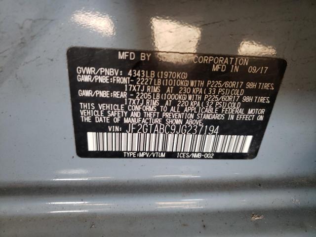 Photo 10 from auction – 2018 SUBARU CROSSTREK with VIN JF2GTABC9JG237194
