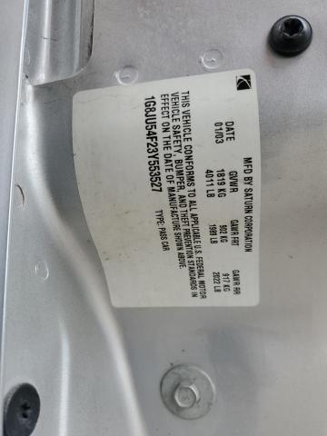 Photo 10 from auction – 2003 SATURN L200 with VIN 1G8JU54F23Y553527
