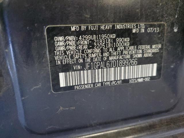 Photo 10 from auction – 2013 SUBARU IMPREZA SP with VIN JF1GPAL67D1899266