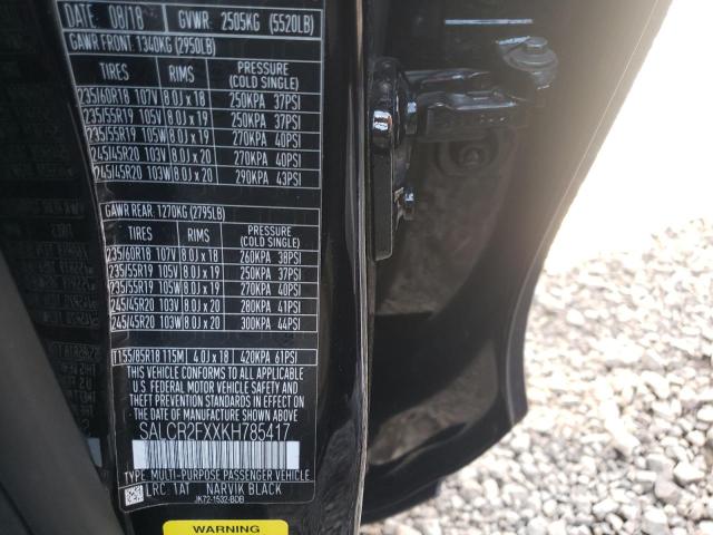 Photo 10 from auction – 2019 LAND ROVER DISCOVERY with VIN SALCR2FXXKH785417